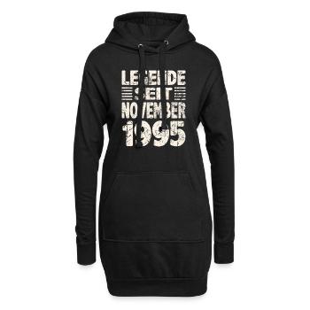 November 1995 Legende seit 28 Jahren Mann Frau - Hoodie-Kleid - Schwarz - Vorne