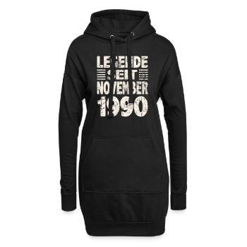 November 1990 Legende seit 33 Jahren Mann Frau - Hoodie-Kleid - Schwarz - Vorne