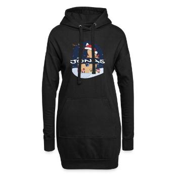 Toller Jonas Name mit Weihnachtsmütze im Weihnachtsthema - Hoodie-Kleid - Schwarz - Vorne
