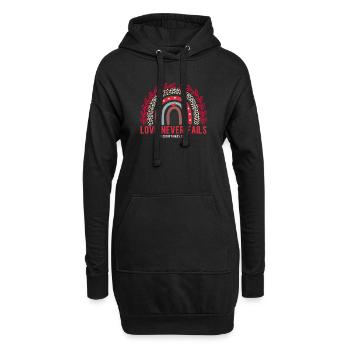 Liebe scheitert nie Regenbogen Leopard Christian - Hoodie-Kleid - Schwarz - Vorne