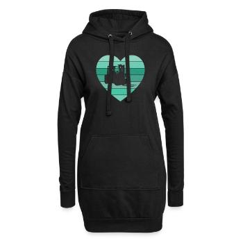 Vintage Heart Forklift Driver Cool Forklift Operat - Hoodie-Kleid - Schwarz - Vorne