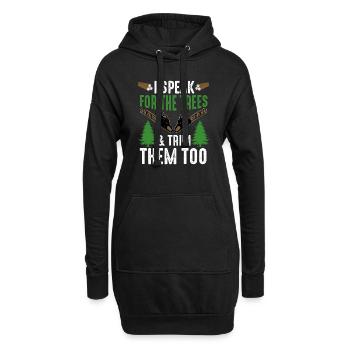 Baumpfleger Baumchirurg Holzarbeiter Lustiger Holzfäller - Hoodie-Kleid - Schwarz - Vorne