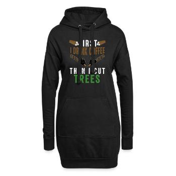 Baumpfleger Baumchirurg Holzarbeiter Lustiger Holzfäller - Hoodie-Kleid - Schwarz - Vorne