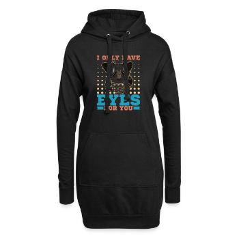 I only have eyes for you Primat Lemur Madagaskar - Hoodie-Kleid - Schwarz - Vorne