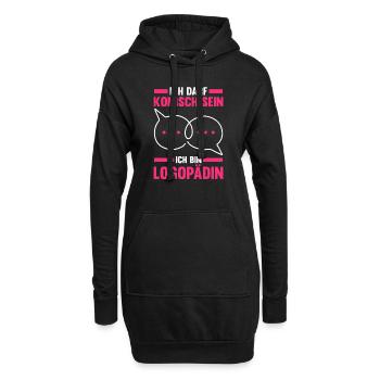 Logopädie Logopädin - Hoodie-Kleid - Schwarz - Vorne