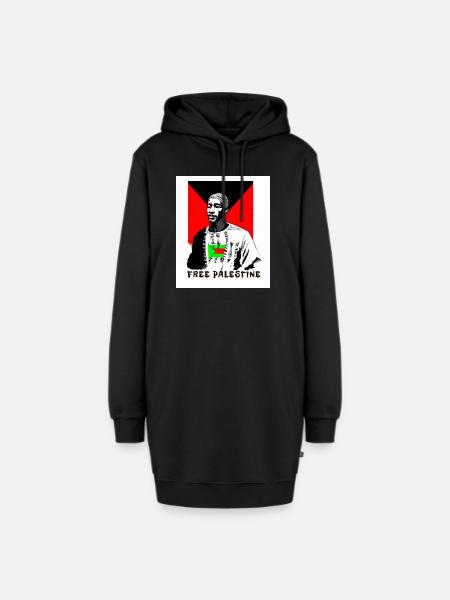 Palästinensisch - Hoodie-Kleid - Schwarz