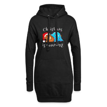 Noël approche - Sweat-shirt à capuche long Femme - noir - Devant