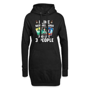 Baseball-Kartensammler Lustiges Sammeln Baseball - Hoodie-Kleid - Schwarz - Vorne