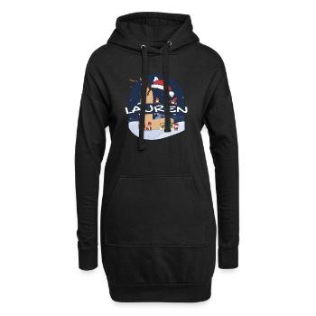 Génial Lauren nom w chapeau de père Noël dans le thème de Noël - Sweat-shirt à capuche long Femme - noir - Devant