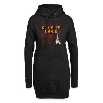 Kiss Me Im French Funny Couples Humor Lovers - Hoodie-Kleid - Schwarz - Vorne