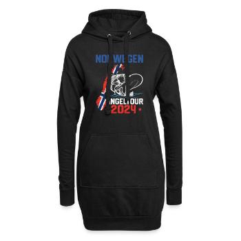 Angeln in Norwegen 2024 Norwegen Angeltour - Hoodie-Kleid - Schwarz - Vorne