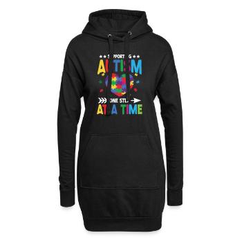 Autismusbewusstsein Unterstützen Autistische - Hoodie-Kleid - Schwarz - Vorne