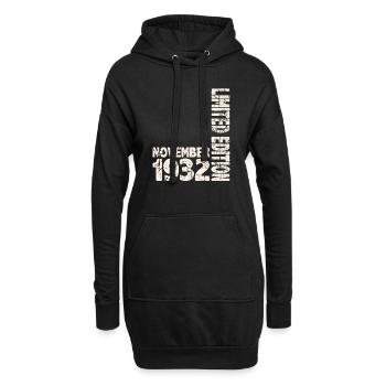 Novembre 1932 Edition Limitée 91 Ans Homme Femme - Sweat-shirt à capuche long Femme - noir - Devant