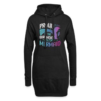 Geburtstags Party Kader Für Meerjungfrau - Hoodie-Kleid - Schwarz - Vorne