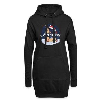 Toller Lopez-Name mit Weihnachtsmütze im Weihnachtsthema - Hoodie-Kleid - Schwarz - Vorne
