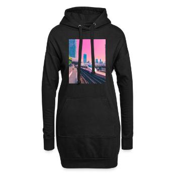 Zug Tokio - Hoodie-Kleid - Schwarz - Vorne