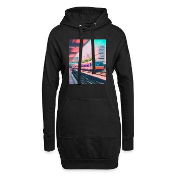 Zug Japan Bahnhof - Hoodie-Kleid - Schwarz - Vorne