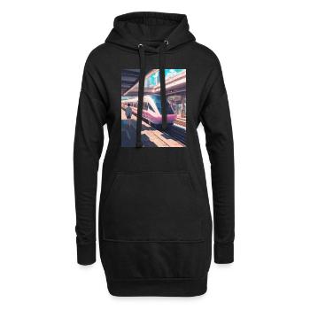 Japan Bahnhof Zug - Hoodie-Kleid - Schwarz - Vorne