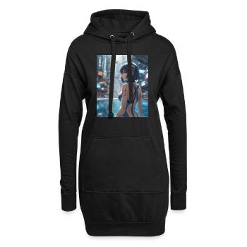 Tokio Japan - Hoodie-Kleid - Schwarz - Vorne