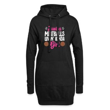 Boulettes de viande Italie Cuisine italienne - Sweat-shirt à capuche long Femme - noir - Devant