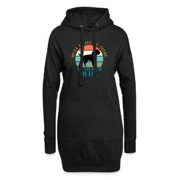 Le plus susceptible de passer la journée avec mon chien - Sweat-shirt à capuche long Femme - noir - Devant