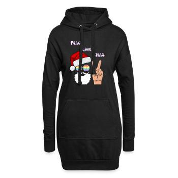 Peace Love Xmas | XMAS - Sweat-shirt à capuche long Femme - noir - Devant
