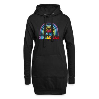 Dans mon ère de célibataire drôle de vie de célibataire - Sweat-shirt à capuche long Femme - noir - Devant