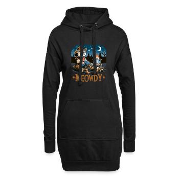 Meowdy Country Cowboy Vintage Western Cat - Hoodie-Kleid - Schwarz - Vorne