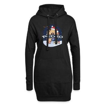 Impressionnant nom de Pedro w chapeau de père Noël dans le thème de Noël - Sweat-shirt à capuche long Femme - noir - Devant