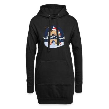Génial nom de Ricci w chapeau de père Noël dans le thème de Noël - Sweat-shirt à capuche long Femme - noir - Devant