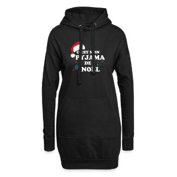 C’est mon pyjama de Noël - Sweat-shirt à capuche long Femme - noir - Devant