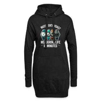Uhrensammler Uhrmacher Sammeln von Uhren - Hoodie-Kleid - Schwarz - Vorne