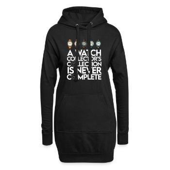 Uhrensammler Uhrmacher Sammeln von Uhren - Hoodie-Kleid - Schwarz - Vorne