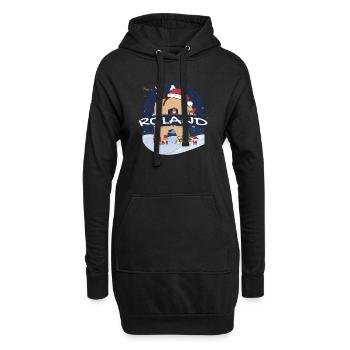 Toller Roland-Name mit Weihnachtsmütze im Weihnachtsthema - Hoodie-Kleid - Schwarz - Vorne