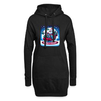Festive Dinosaur for Everybody Christmas - Hoodie Dress - black - Front