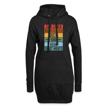 Bier Kuh Bauernhof Kuhbauer Landwirt Rind Kühe - Hoodie-Kleid - Schwarz - Vorne