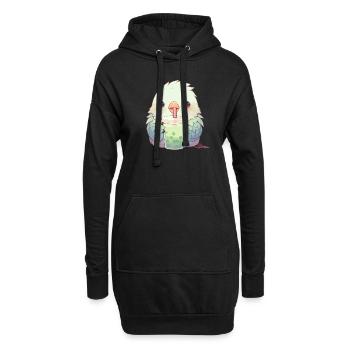 Inséparable kawaii boit Boba Bubble Tea Chibi - Sweat-shirt à capuche long Femme - noir - Devant