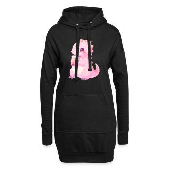 Kawaii Dinosaure Boissons Boba Bubble Tea Chibi - Sweat-shirt à capuche long Femme - noir - Devant