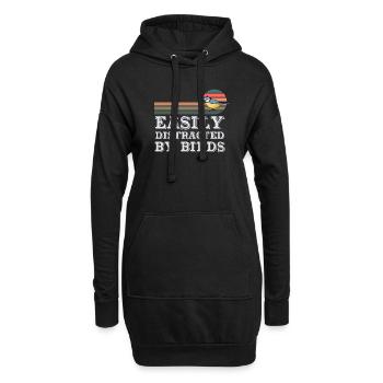 Leicht abgelenkt von Vögeln Vogelliebhaber - Hoodie-Kleid - Schwarz - Vorne