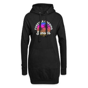 Forever Chasing Sunsets Vacances d’été rétro - Sweat-shirt à capuche long Femme - noir - Devant