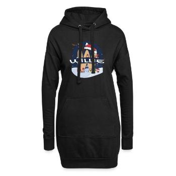 Toller Willie-Name mit Weihnachtsmütze im Weihnachtsthema - Hoodie-Kleid - Schwarz - Vorne