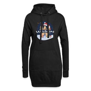 Toller Wilson-Name mit Weihnachtsmütze im Weihnachtsthema - Hoodie-Kleid - Schwarz - Vorne