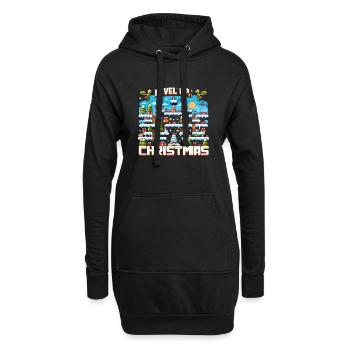 Passez au niveau supérieur en ce Noël Gamer Controller Holiday - Sweat-shirt à capuche long Femme - noir - Devant