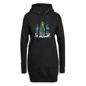 Noël LAN Party Gamer Festive Gaming Holiday - Sweat-shirt à capuche long Femme - noir - Devant