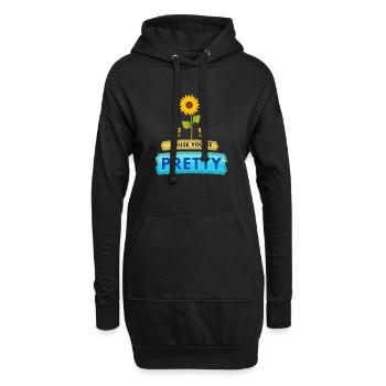 Weil du hübsch bist | Selbstliebe-Design - Hoodie-Kleid - Schwarz - Vorne