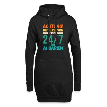 Aquarium Fische Aquaristik - Hoodie-Kleid - Schwarz - Vorne