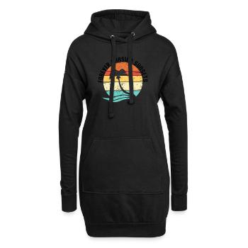 Für immer auf der Jagd nach Sonnenuntergängen Retro-Sommerurlaub - Hoodie-Kleid - Schwarz - Vorne