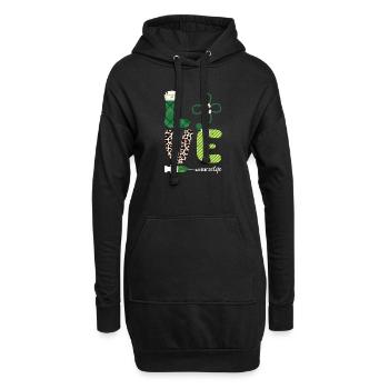 Liebe Stethoskop Krankenschwester Leben Happy - Hoodie-Kleid - Schwarz - Vorne
