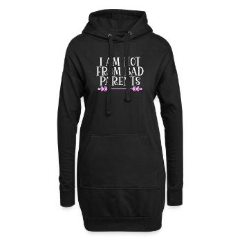 Je ne suis pas de mauvais parents Denglish - Sweat-shirt à capuche long Femme - noir - Devant