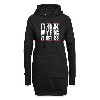 Je pense que mon cochon siffle Denglish - Sweat-shirt à capuche long Femme - noir - Devant